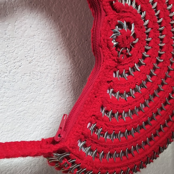 Handmade bag with crochet weaving technique.   New - Picture 4 of 11